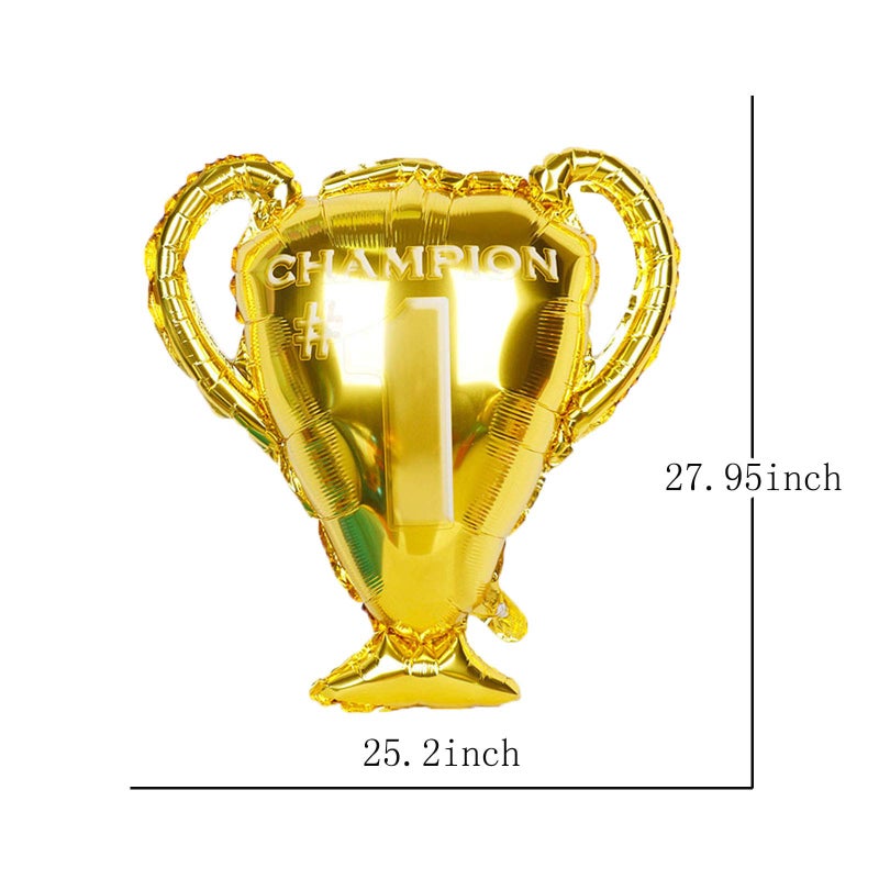 ALY Soccer Party Balloons Supplier - 5PCS Championship Trophy and Soccer Foil Balloons for Kids Birthday and Baby Shower Party Decorations - Image 2